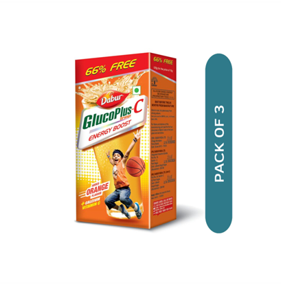 Picture of Dabur GlucoPlus C 75gm + 50gm Free Powder Orange Pack of 3