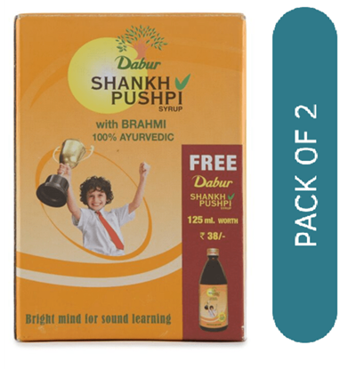 Picture of Dabur Shankhpushpi Syrup 225ml with 125ml Free Pack of 2