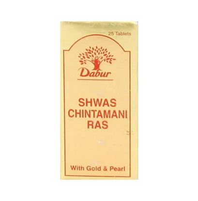 Picture of Dabur Shwas Chintamani Ras with Gold and Pearl Tablet