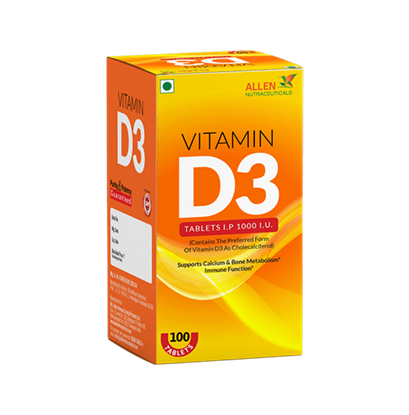 Picture of Allen Nutraceutical Vitamin D3 I.P.1000 I.U Tablet