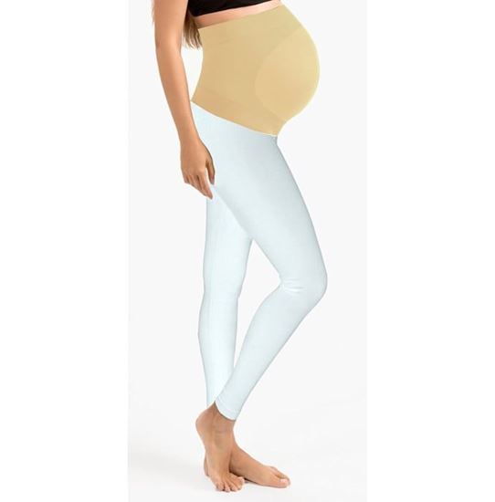 Picture of Newmom Maternity Leggings with Seamless Tummy Support Size 1 White