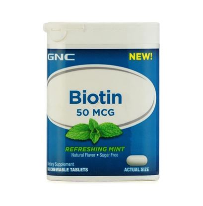 Picture of GNC Chewable Biotin 50mcg Tablet Refreshing Mint