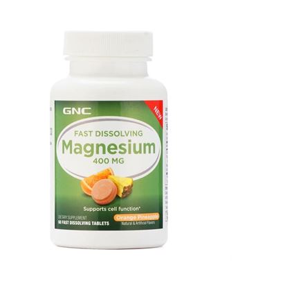 Picture of GNC Magnesium Fast Dissolving 400mg Tablet Orange Pineapple