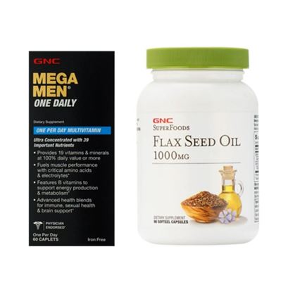 Picture of GNC Mega Men One Daily Tablet with Flaxseed Oil 1000mg Softgels