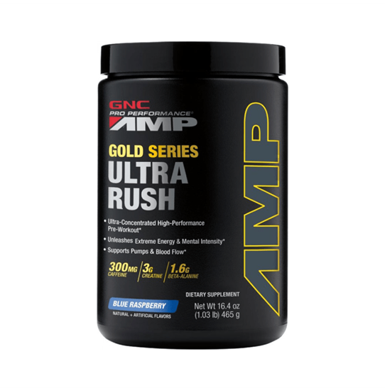 Picture of GNC Pro Performance AMP Gold Series Ultra Rush Blue Raspberry