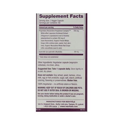 Picture of GNC ResVitale Resveratrol 250mg Capsule