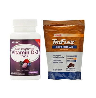 Picture of GNC TriFlex Soft Chewables Chocolate with Vitamin D3 Fast Dissolving Mixed Berry Tablet