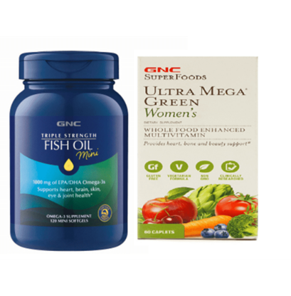 Picture of GNC Triple Strength Fish Oil Mini Softgels with Ultra Mega Green Women Tablet