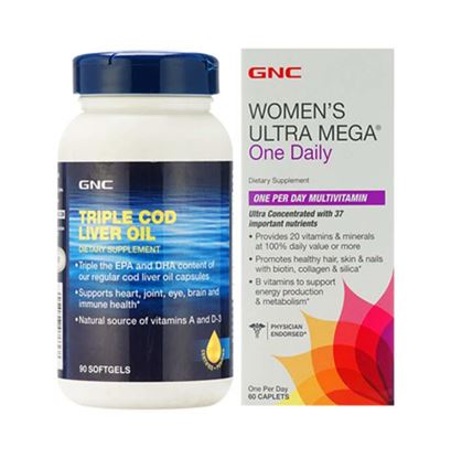 Picture of GNC Women's Ultra Mega One Daily Tablet with Triple Cod Liver Oil Softgels