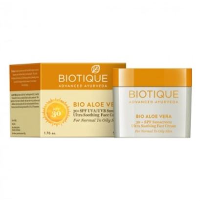 Picture of Biotique Bio Aloe Vera 30+ SPF Sunscreen Cream For Normal To Oily Skin