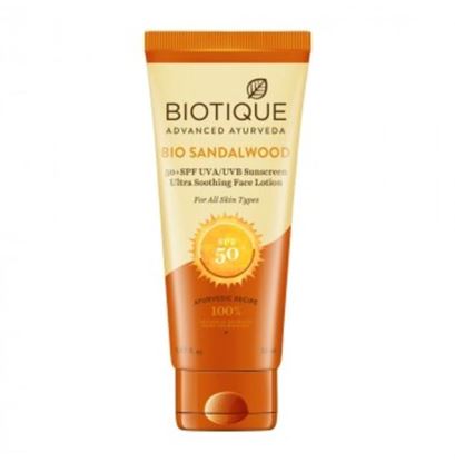 Picture of Biotique Bio Sandalwood Lotion 50+ SPF Sunscreen for all Skin Type