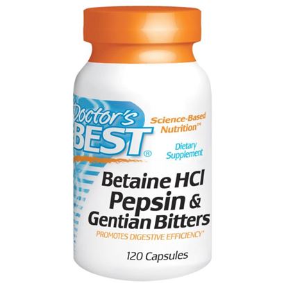 Picture of Doctor's Best Betaine HCl, Pepsin & Gentian Bitters Capsule