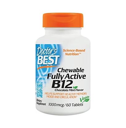 Picture of Doctor's Best Chewable Quick Melt Fully Active B12 1000mcg Tablet Chocolate Mint