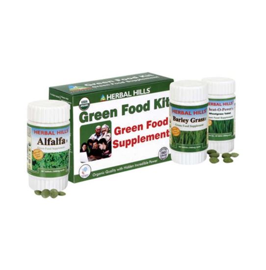 Picture of Herbal Hills Green Food Supplement Kit (Wheatgrass, Alfalfa, Barley Grass)