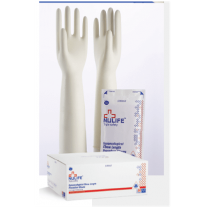 Picture of Nulife Gynaecological Elbow Length Surgical Gloves Sterile Powdered L