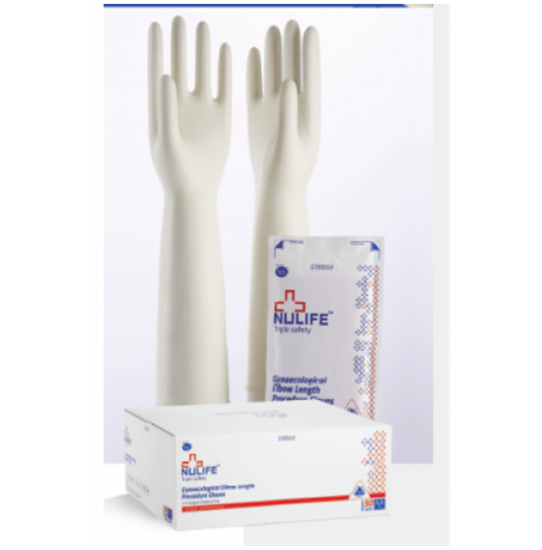 Picture of Nulife Gynaecological Elbow Length Surgical Gloves Sterile Powdered L