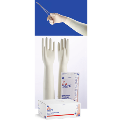 Picture of Nulife Gynaecological Elbow Length Surgical Gloves Sterile Powdered S