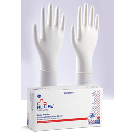 Picture of Nulife Latex Medical Examination Powdered Gloves L