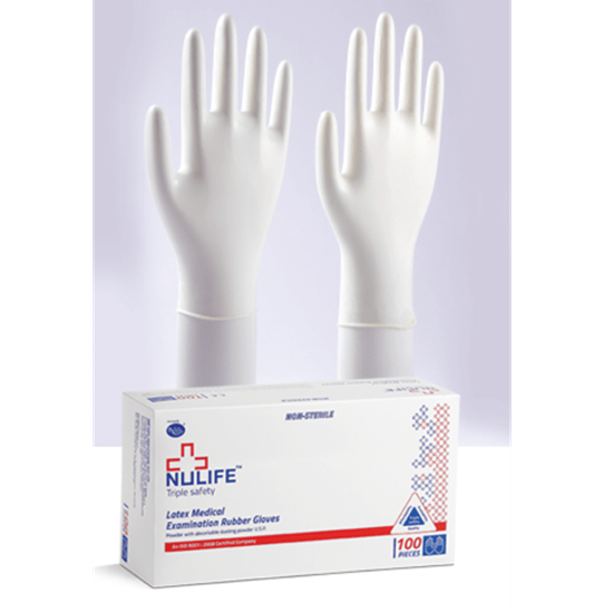 Picture of Nulife Latex Medical Examination Powdered Gloves S