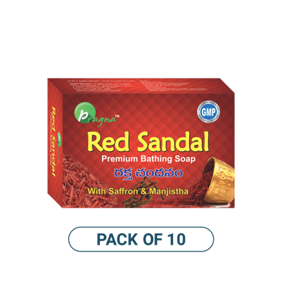Picture of Pragna Red Sandal Premium Bathing Soap Pack of 10