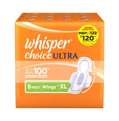 Picture of Whisper Choice Ultra Sanitary Pads XL Pack of 3