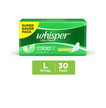 Picture of Whisper Ultra Clean Wings Sanitary Pads L