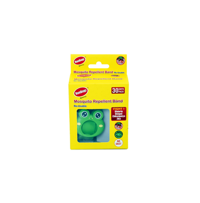 Picture of Runbugz Froggy Mosquito Repellent Band with 2 Refillable Tabs Green