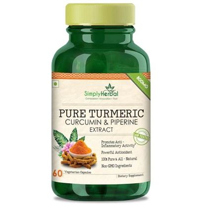 Picture of Simply Herbal Pure Turmeric Curcumin and Piperine Extract Capsule