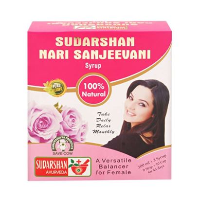 Picture of Sudarshan Ayurveda Combo of Nari Sanjeevani 90 Capsules and 3 Bottles Each 300ml Syrup