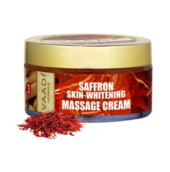 Picture of Vaadi Herbals Saffron Skin-Whitening Massage Cream - Basil Oil & Shea Butter