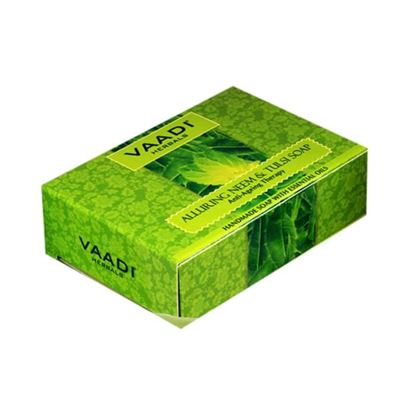 Picture of Vaadi Herbals Super Value Pack of 6 Alluring Neem-Tulsi Soap with Vitamin E & Tea Tree Oil (75gm)