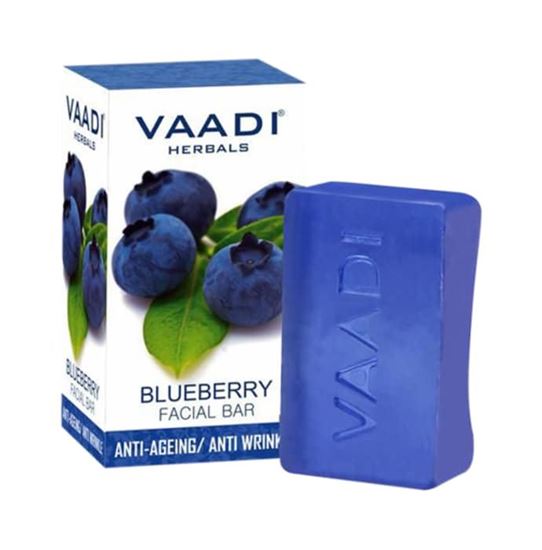 Picture of Vaadi Herbals Super Value Pack of 6 Blueberry Facial Bars With Extract of Mint (25gm Each)