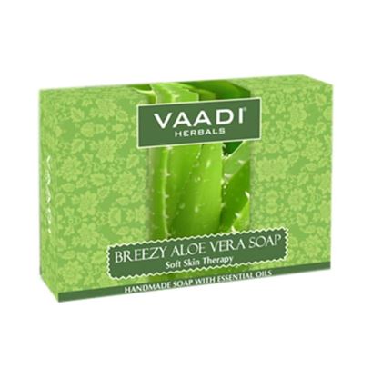 Picture of Vaadi Herbals Super Value Pack of 6 Breezy Aloe Vera Soap (75 gm Each)