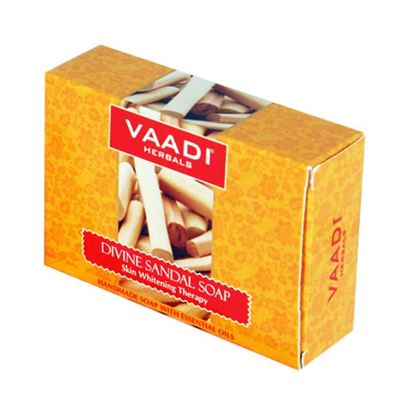 Picture of Vaadi Herbals Super Value Pack of 6 Divine Sandal Soap with Saffron & Turmeric (75gm Each)