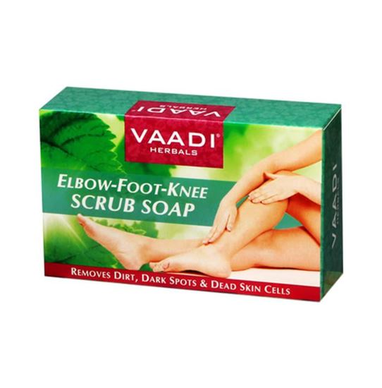 Picture of Vaadi Herbals Super Value Pack of 6 Elbow-Foot-Knee Scrub Soap With Almond & Walnut Scrub