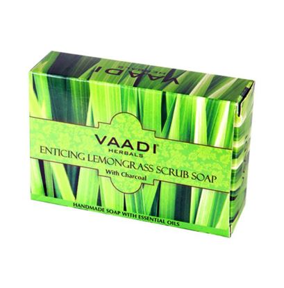 Picture of Vaadi Herbals Super Value Pack of 6 Enticing Lemongrass Scrub Soap (75gm Each)