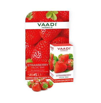 Picture of Vaadi Herbals Super Value Pack of Strawberry Facial Bars with Grapeseed Extract Pack of 6