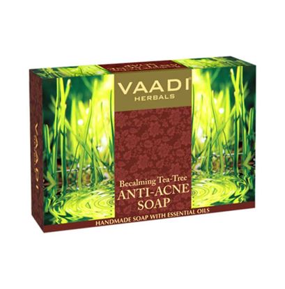 Picture of Vaadi Herbals Value Pack of 3 Becalming Tea Tree Soap Anti-Acne Therapy (75gm Each)