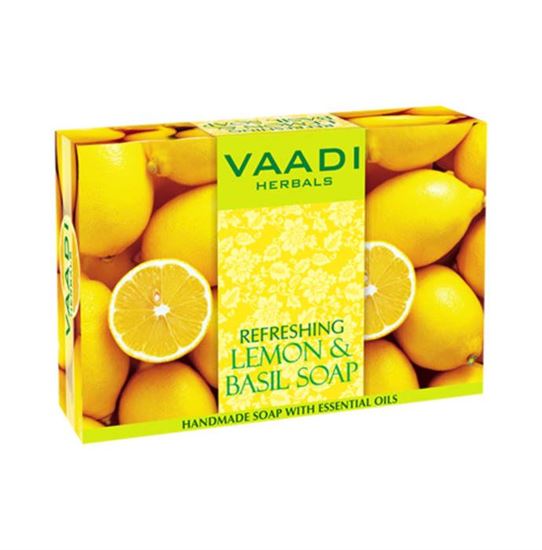 Picture of Vaadi Herbals Value Pack of 3 Refreshing Lemon & Basil Soap (75gm Each)