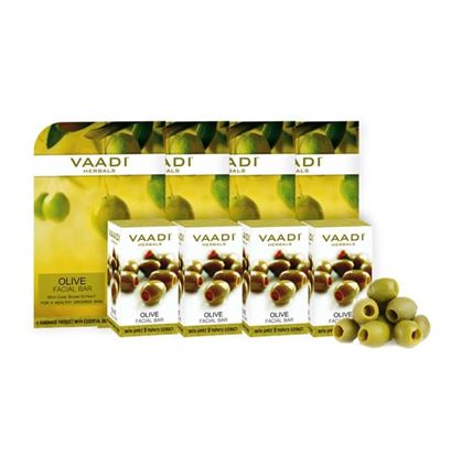 Picture of Vaadi Herbals Value Pack of 4 Olive Facial Bars with Cane Sugar Extract (25gm Each)