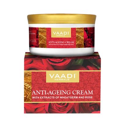 Picture of Vaadi Herbals Value Pack of Anti-Ageing Cream with Extracts of Almonds, Wheatgerm and Rose Pack of 3