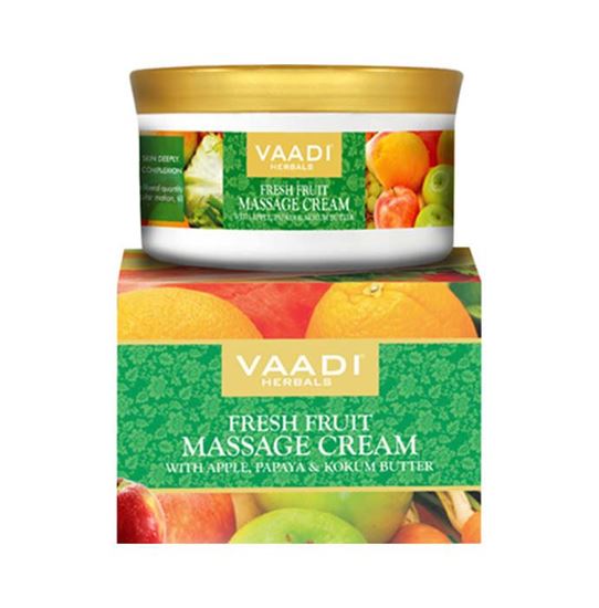 Picture of Vaadi Herbals Value Pack of Fresh Fruit Massage Cream with Apple, Papaya & Kokum Butter Pack of 3