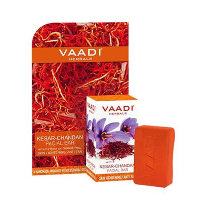 Picture of Vaadi Herbals Value Pack of Kesar Chandan Facial Bars with Extract of Orange Peel Pack of 4