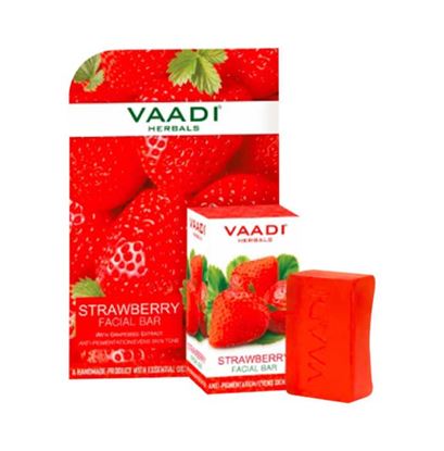 Picture of Vaadi Herbals Value Pack of Strawberry Facial Bar with Grapeseed Extract Pack of 4