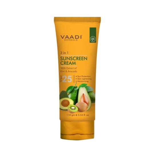 Picture of Vaadi Herbals Value Pack of Sunscreen Cream SPF-25 with Extracts of Kiwi & Avocado Pack of 3