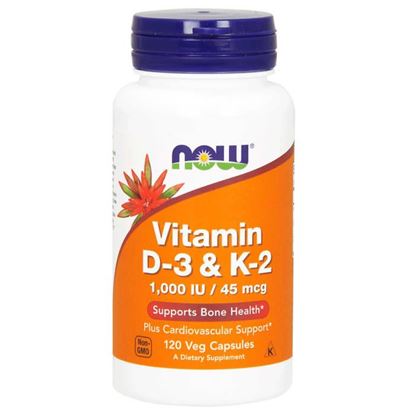 Picture of NOW Foods Vitamin D-3 & K-2 Veg Capsule