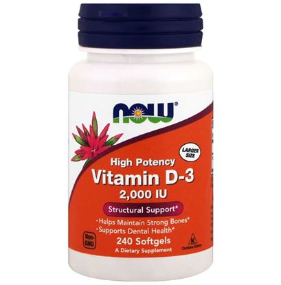 Picture of NOW Foods Vitamin D3 2000IU Softgels