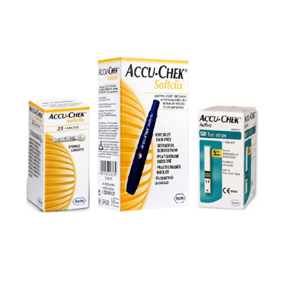 Picture of Accu-Chek Softclix Lancing Device with 50 Active Strips & 25 Lancets