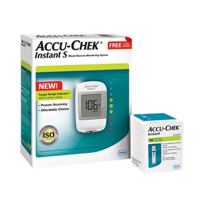 Picture of New Accu-Chek Instant S Blood Glucose Meter with 10 Test Strip Free