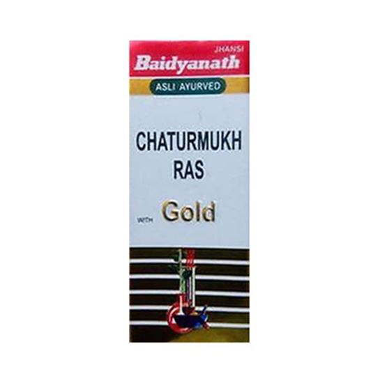 Picture of Baidyanath Chaturmukh Ras with Gold Tablet